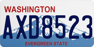 WA license plate AXD8523