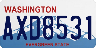 WA license plate AXD8531