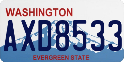 WA license plate AXD8533