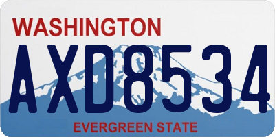 WA license plate AXD8534