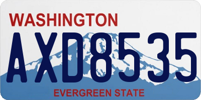 WA license plate AXD8535