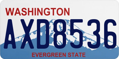 WA license plate AXD8536