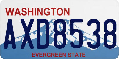 WA license plate AXD8538
