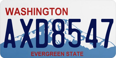 WA license plate AXD8547