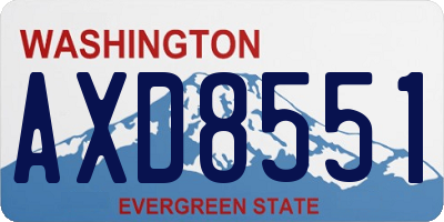 WA license plate AXD8551