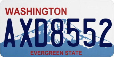 WA license plate AXD8552