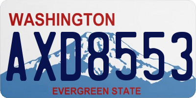WA license plate AXD8553