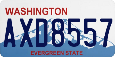WA license plate AXD8557