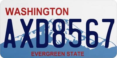 WA license plate AXD8567