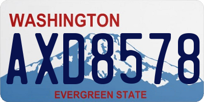 WA license plate AXD8578