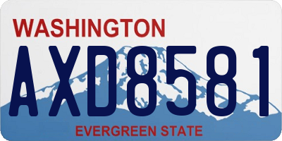 WA license plate AXD8581