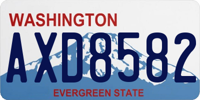 WA license plate AXD8582
