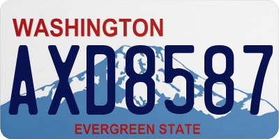 WA license plate AXD8587