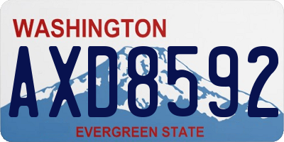 WA license plate AXD8592
