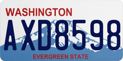 WA license plate AXD8598