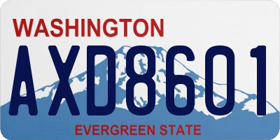 WA license plate AXD8601