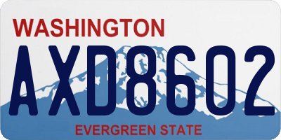 WA license plate AXD8602