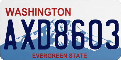 WA license plate AXD8603