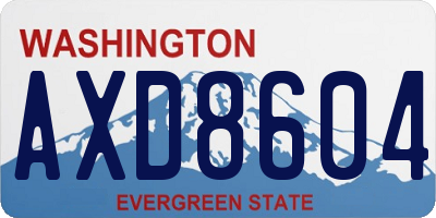 WA license plate AXD8604