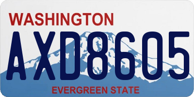 WA license plate AXD8605
