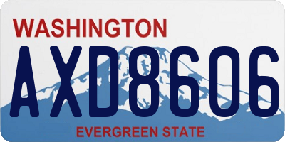 WA license plate AXD8606