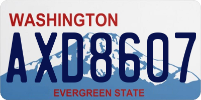 WA license plate AXD8607