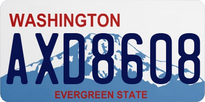 WA license plate AXD8608