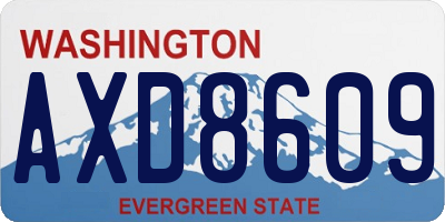 WA license plate AXD8609