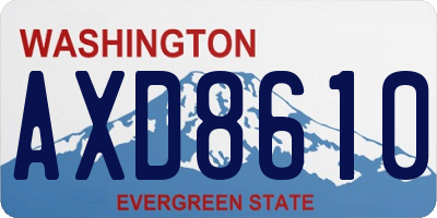 WA license plate AXD8610