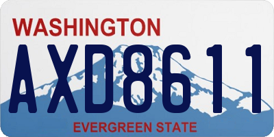 WA license plate AXD8611