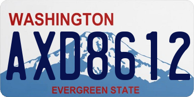 WA license plate AXD8612