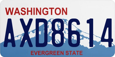 WA license plate AXD8614