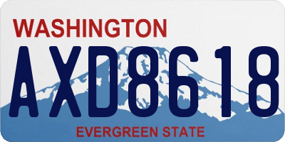 WA license plate AXD8618