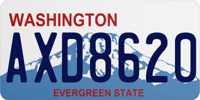 WA license plate AXD8620