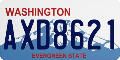 WA license plate AXD8621