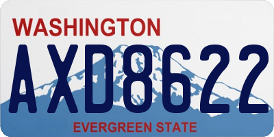 WA license plate AXD8622