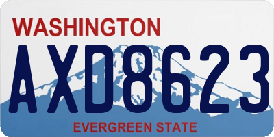 WA license plate AXD8623