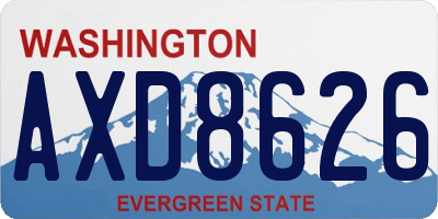 WA license plate AXD8626