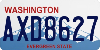 WA license plate AXD8627