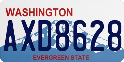 WA license plate AXD8628