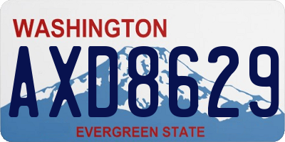 WA license plate AXD8629