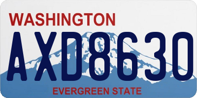 WA license plate AXD8630