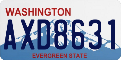 WA license plate AXD8631