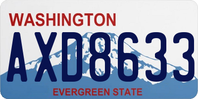 WA license plate AXD8633