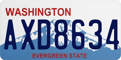 WA license plate AXD8634