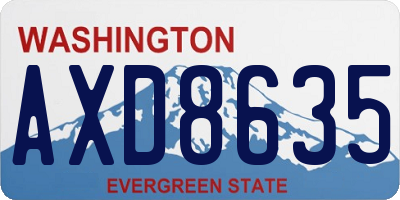 WA license plate AXD8635
