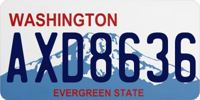 WA license plate AXD8636