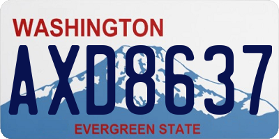 WA license plate AXD8637