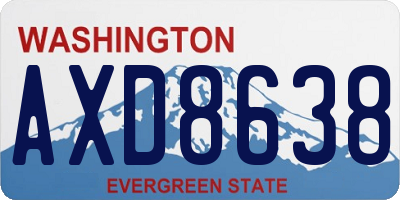 WA license plate AXD8638