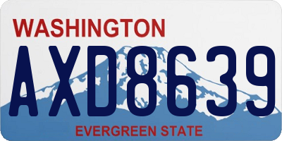 WA license plate AXD8639